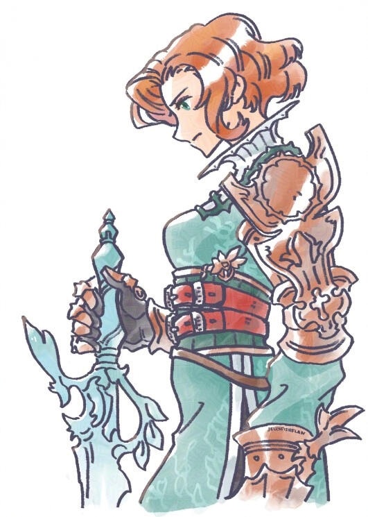 Drawing of Frimelda Lotice from Final Fantasy Tactics Advance 2.